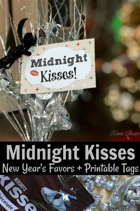 midnight kisses new year s eve party favors printable tags midnight kisses new years eve