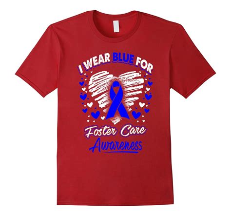 I Wear Blue For Foster Care Awareness T Shirt Art Artvinatee