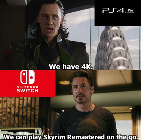 Ps4 Pro Vs Nintendo Switch All Video Games Video Game Memes Video