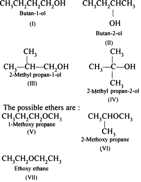 Draw All Possible Alcohols And Ether Structures For A Compound With
