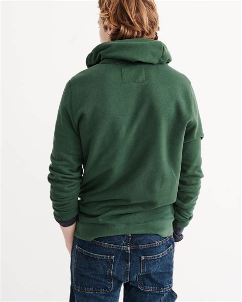 lyst abercrombie and fitch graphic full zip hoodie in green for men
