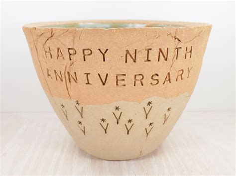 ninth wedding anniversary pottery bowl 9th anniversary t etsy in 2021 wedding t wife