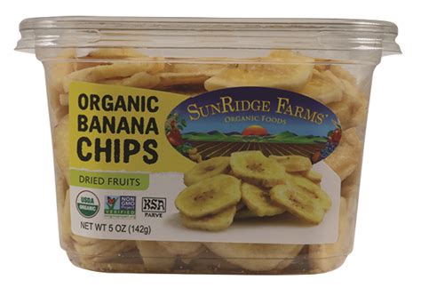 Organic Banana Chips Crunchy Non Gmo Verified Sunridge Farms