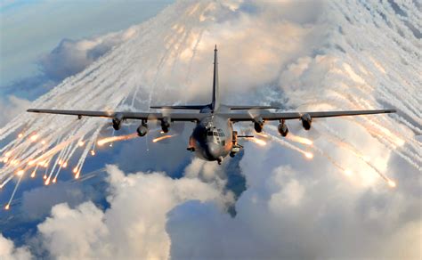 Lockheed Ac 130 Leaving Behind Flare Angels Of Death Rpics