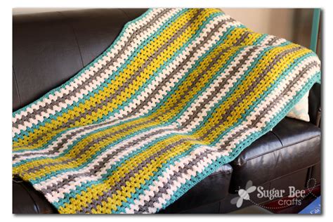 Modren Granny Stripe Crochet Blanket | Granny stripe crochet, Crochet, Granny stripe blanket