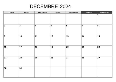 Calendrier Décembre 2024 Calendriersu