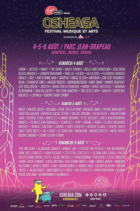 As someone who loves music, i was excited to experience osheaga. Osheaga 2017 | Programmation par jour dévoilée | Sors-tu.ca