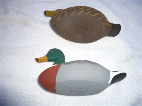 Rare Vintage Mallard Duck Decoys Signed By Captian Jesse Urie Etsy