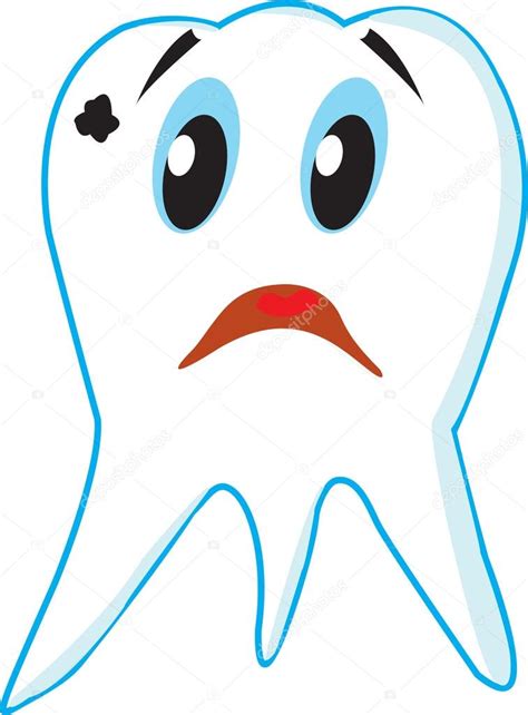Sad Tooth Caries On White Background Premium Vector In Adobe