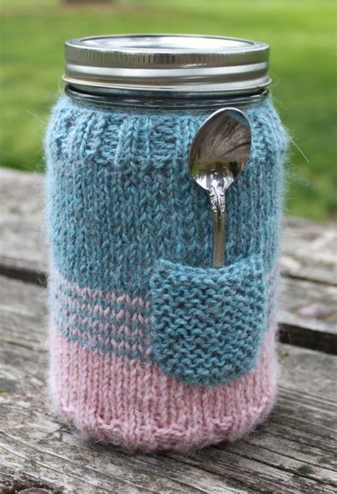 Knitting Pattern Of Mason Jar Sweater Wide Mouth Cozy