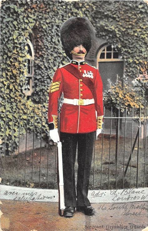 Postcards Military Grenadier Guards Sergeant Grenadier Guards