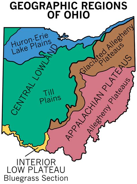 Physical Map Of Ohio With Key Qhysic