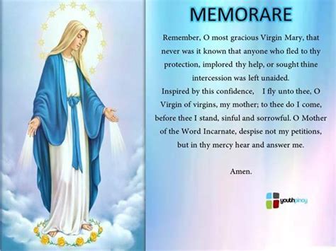 Mary, model of christian love, we know we cannot heal every. 13 best memorare images on Pinterest | Memorare prayer, Catholic and Catholic prayers