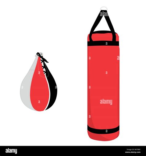 Boxing Sport Set Punching Bag And Boxing Bag Stock Vector Image And Art