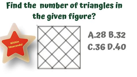 Find Number Of Triangles In The Given Figurea28 B32 C36 D40 Count