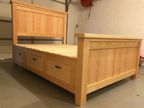 Ana White Farmhouse Storage Bed With Hidden Drawer Diy Projects