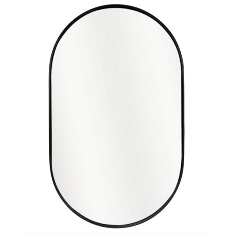 OT 65 Matt Black Aluminum Frame Oval Mirror Ostar Bathroom Ware Sydney