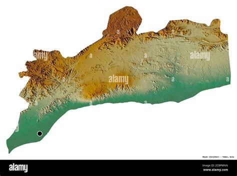 Shape Of Abyan Governorate Of Yemen With Its Capital Isolated On