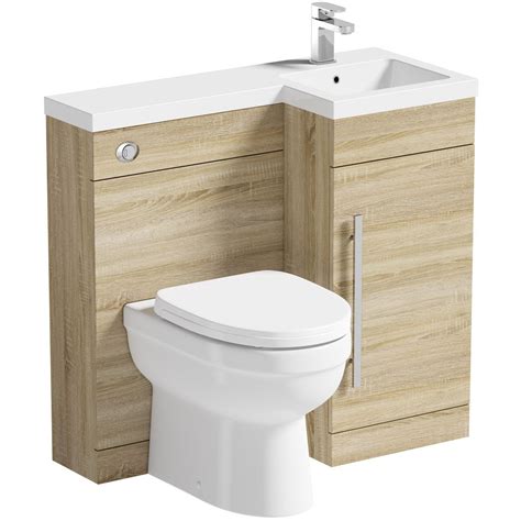 Orchard Myspace Oak Right Handed Unit With Eden Back To Wall Toilet
