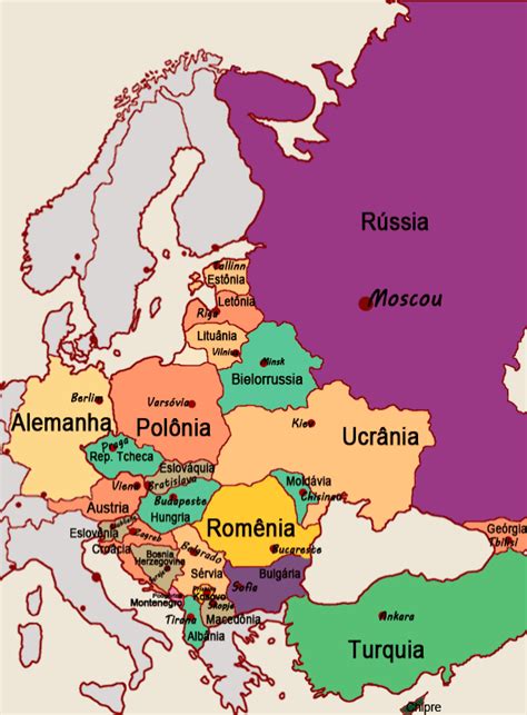 Europa Oriental Leste Europeu Divisão Política Pesquisa Escolar