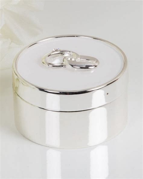 Widdop Amore Silver Plated And White Epoxy Ring Box Wg906