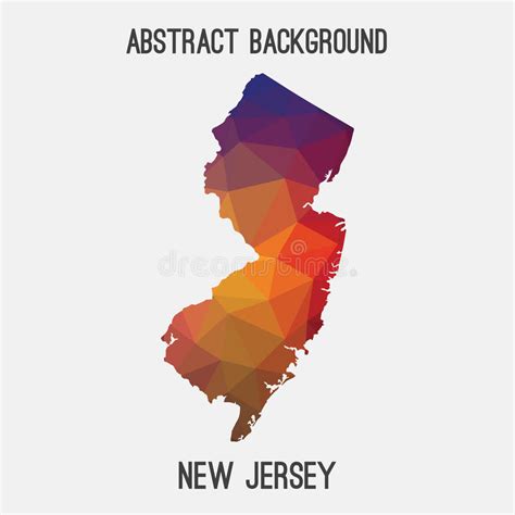 Mapa De New Jersey En Poligonal Geométrico Estilo Del Mosaico Stock de