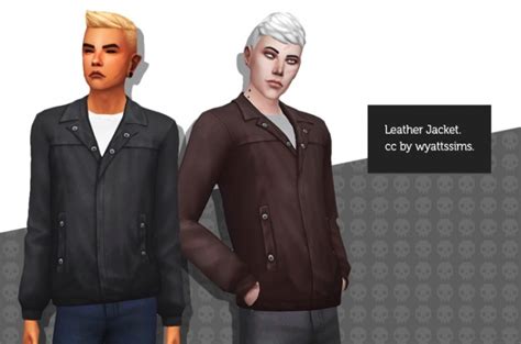 Leather Jacket At Wyatts Sims Sims 4 Updates