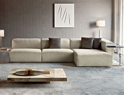 Nella Vetrina Rugiano Freud Sectional Sofa In Suede Luxury Italian