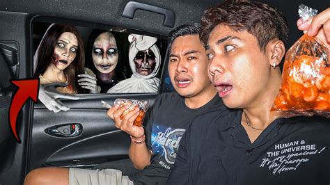 Masuk Ke Rumah Hantu Drive Thru Sambil Makan Pentol Trauma😱 Youtube