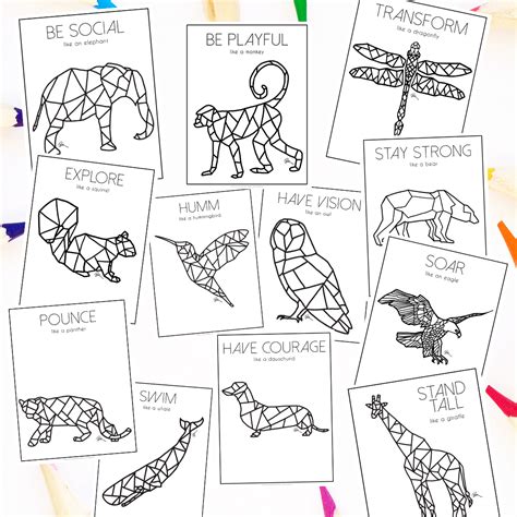 Coloring Pages Geometric Animals Geometric Animal Coloring Pages Kids