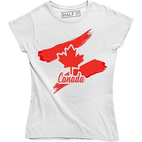 True North Strong Canada Pride Maple Leaf Canadian Flag Patriotic Womens T Shirt