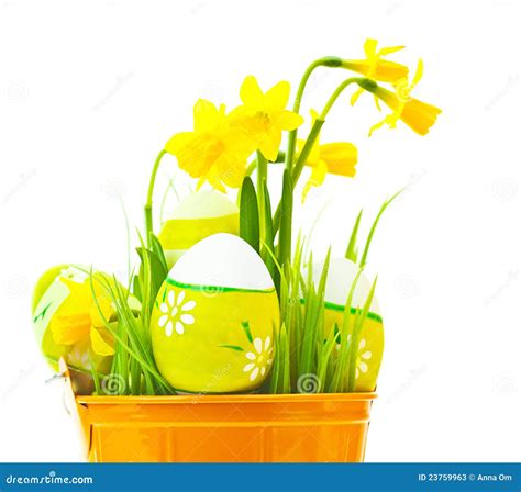 Easter Eggs With Flowers Stock Image Image Of Eggs Flowers 23759963