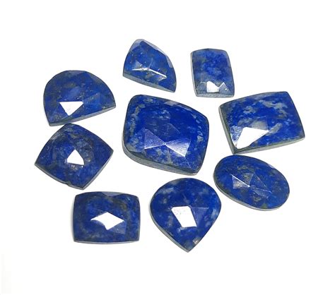 Natural Lapis Lazuli Rose Cut Mix Slice Lot Size 8x11 15x20 Etsy Uk
