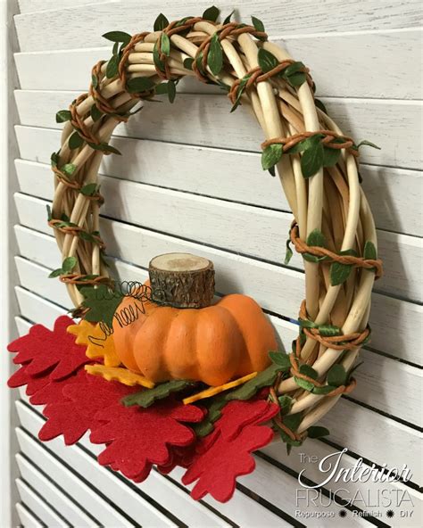 5 Minute Diy Fall Dollar Store Wreath The Interior Frugalista