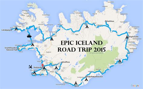 A Map Showing The Location Of An Epic Iceland Road Trip With Cars And