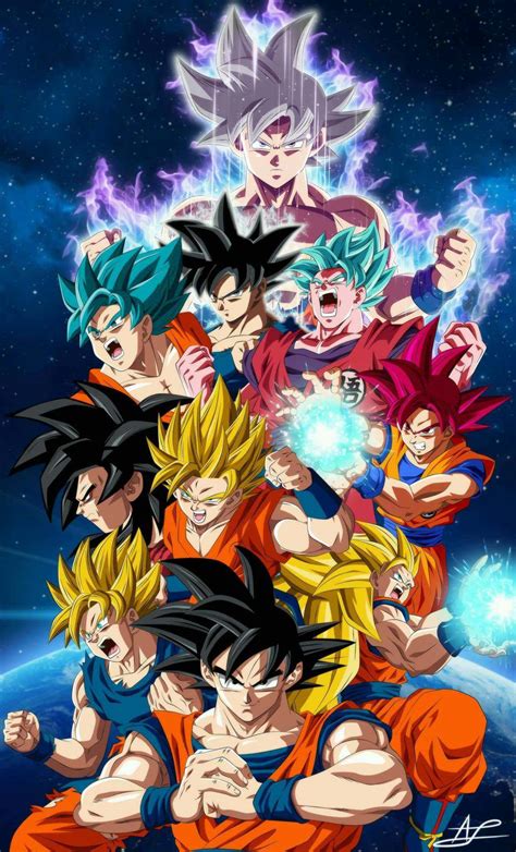 Awesome All Goku Forms Dbz Poster The Comic Book Store