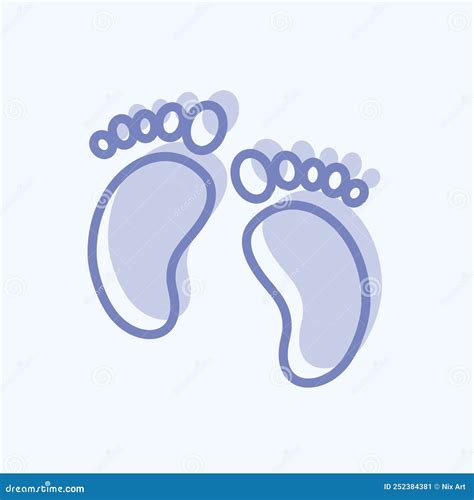 Icon Baby Feet Suitable For Baby Symbol Two Tone Style Simple Design