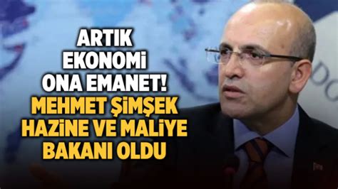 Art K Ekonomi Ona Emanet Mehmet Im Ek Hazine Ve Maliye Bakan Oldu