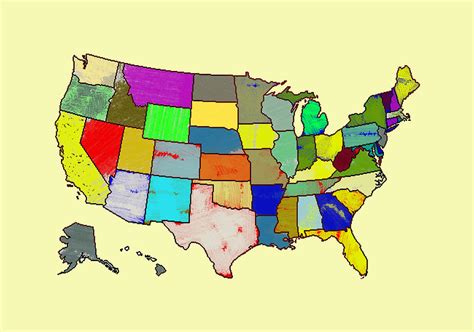 Usa Map Mixed Media By Artguru Official Maps Fine Art America