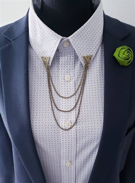 Collar Pins Collar Chain Brass Color Shirt Clip Lapel Etsyde