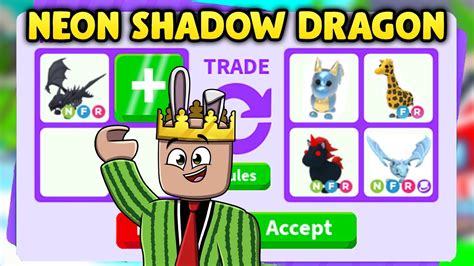 Trading Neon Shadow Dragon In Rich Servers Adopt Me Roblox Youtube
