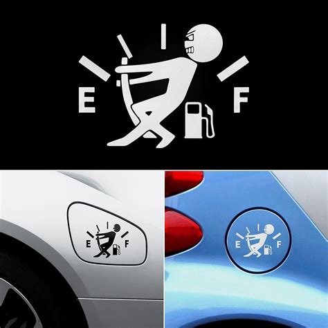 1 Pcs Funny Car Sticker Pull Fuel Tank Pointer To Full Hellaflush