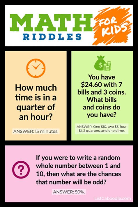 30 Math Riddles For Kids With Answers Of Course Listcaboodle In