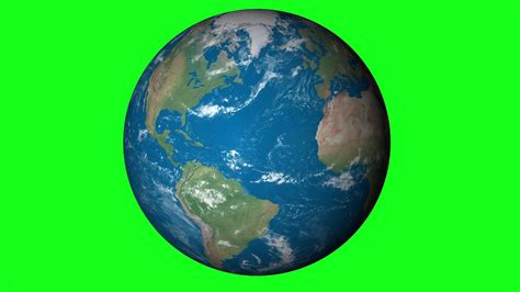 Earth Rotating Animated Green Screen Royalty Free Footage