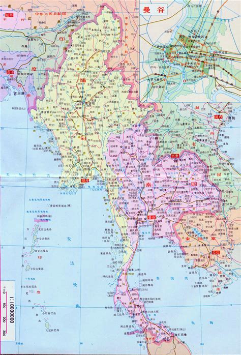 Large Political And Road Map Of Burma And Thailand In Chinese Thailand Asia Mapsland