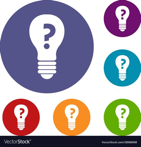 light bulb with question mark inside icons set vector image