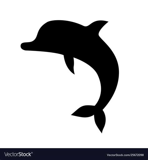 Icon Jumping Dolphin Black Symbol Dolphin Vector Image