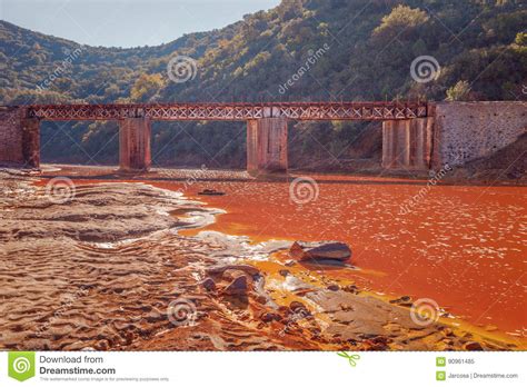Bridge Over The Tinto River Huelva Spain Stock Image Image Of