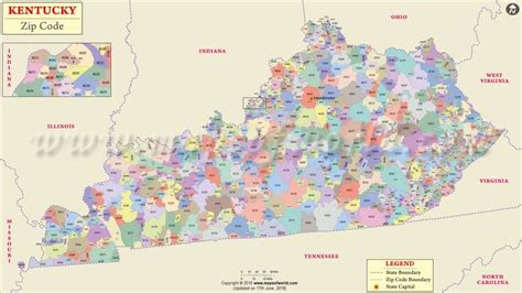 Kentucky Zip Codes Map List Counties And Cities