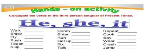 Conjugate The Verbs In The Third Person Singular Of Present Tense